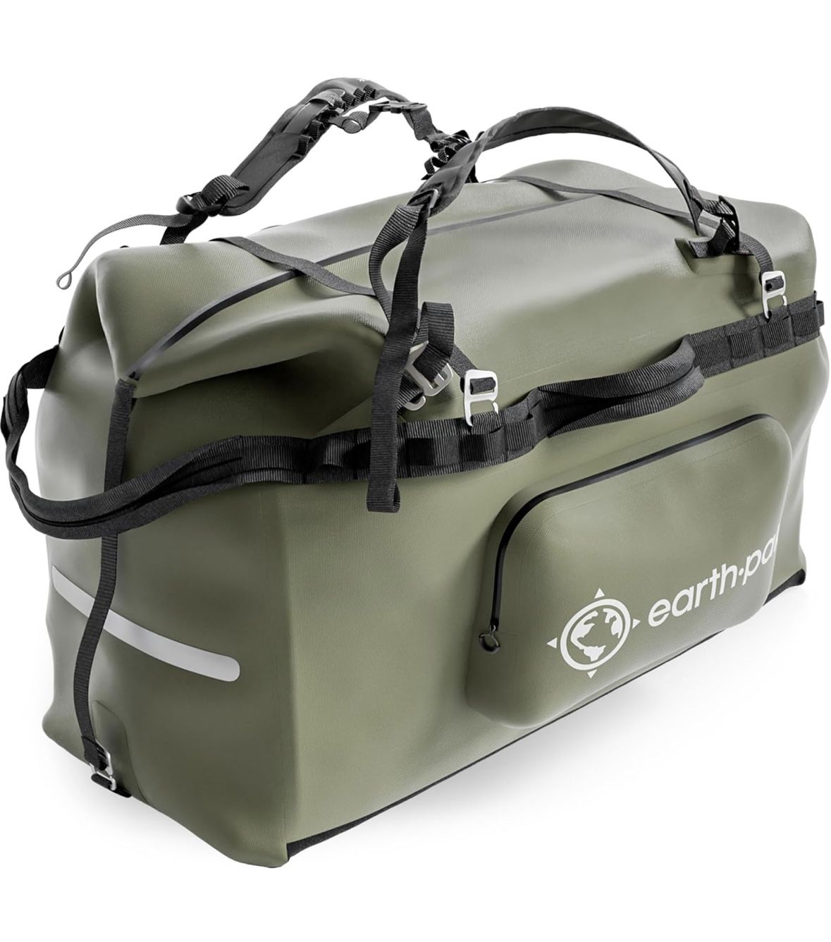Earth Pak Waterproof Duffel Bag - Large Dry Bag 1680D TPU Waterproof Bags - Heavy Duty Camping Bag - Waterproof Duffle Bag 8x8 Popout Pocket- Boat Bag
