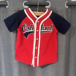 OshKosh B'gosh Kids Baseball Jersey Shirt Red Navy Blue Size 4T