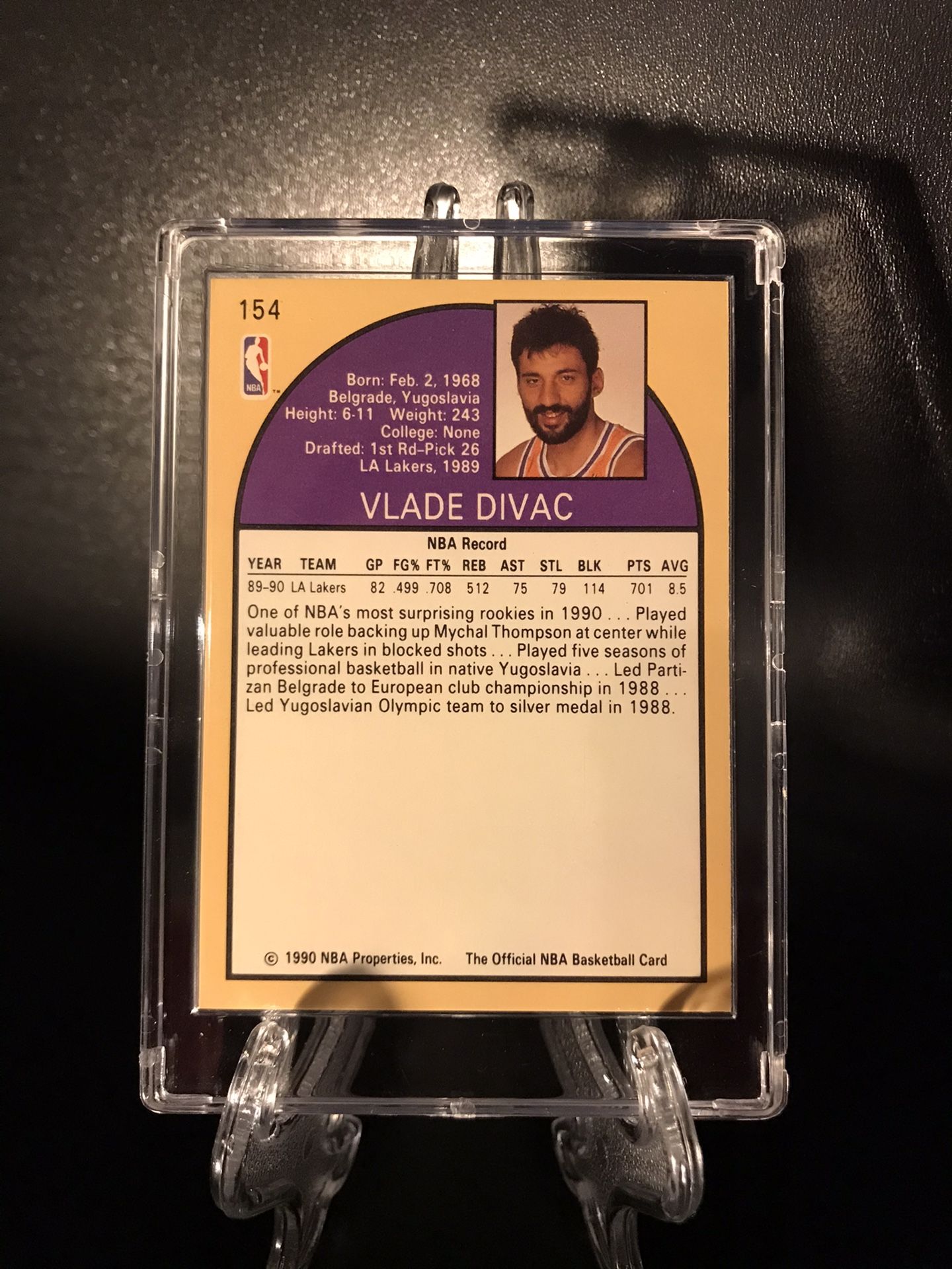 Vlade Divac Rookie Card Nba Hoops 1990 154 La Lakers Mint