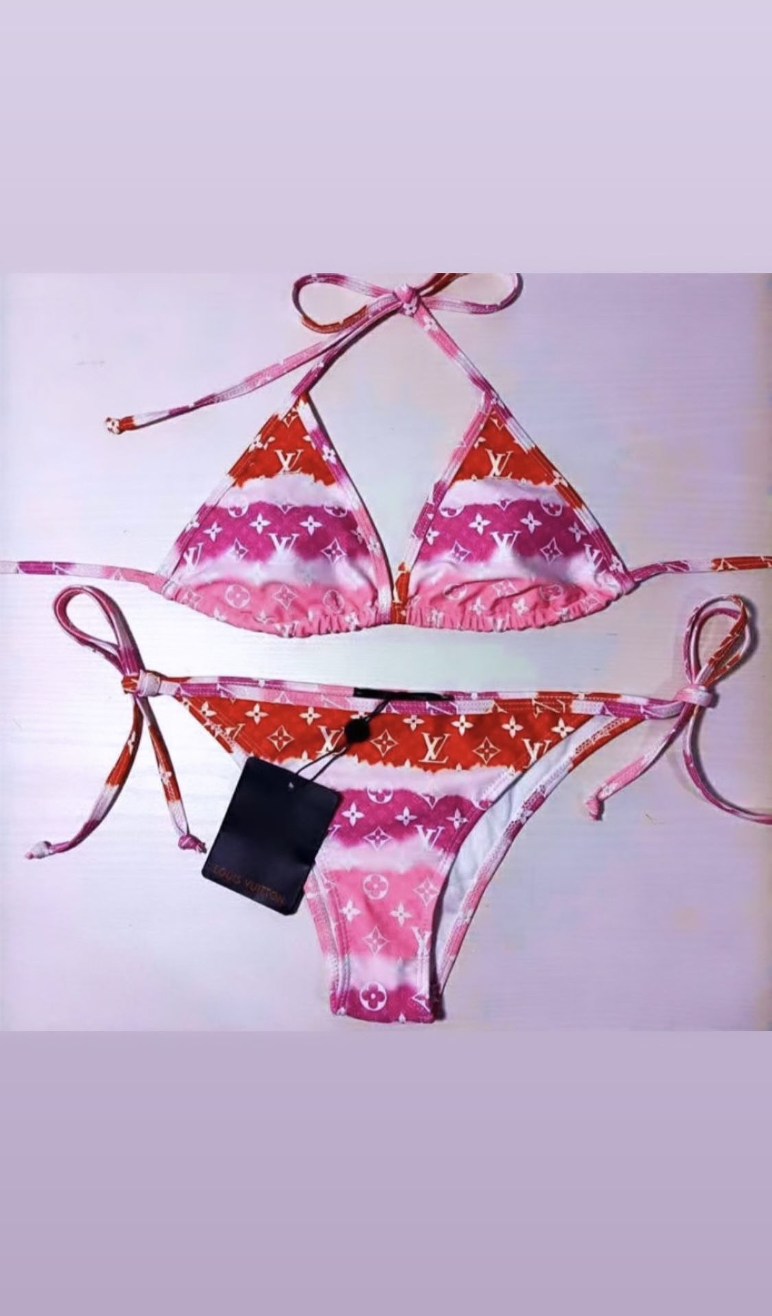 Red LV Bikini Set