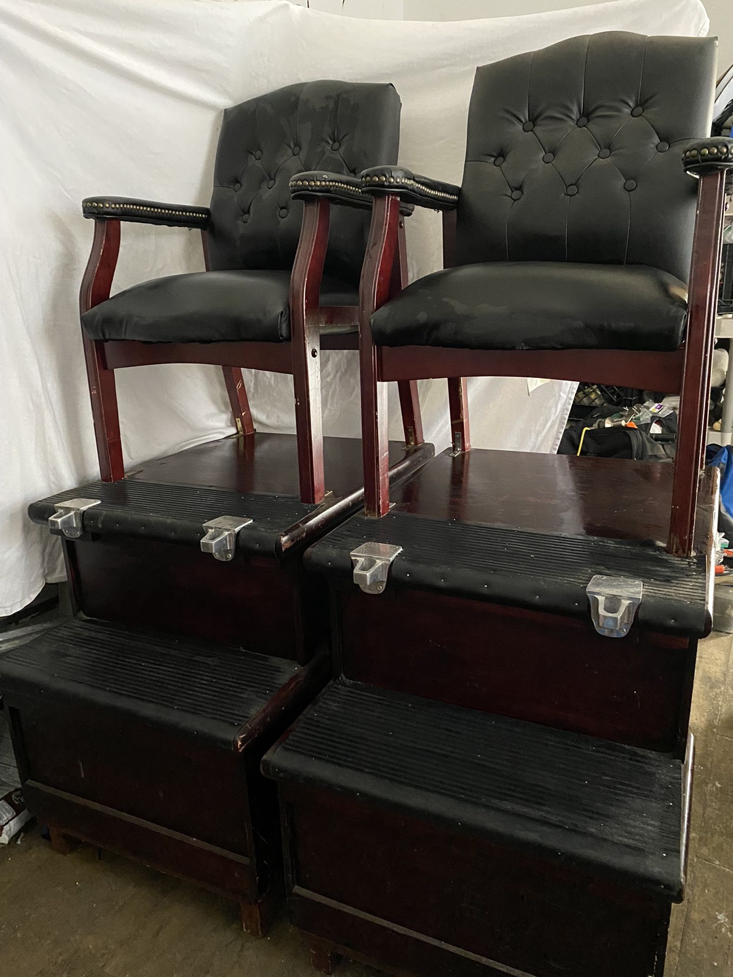 2 Vintage Portable Shoe Shine Station Kits and Accessories 