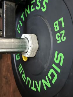 7 ft Olympic barbell bar, barbell stand, 25 lb weight plates