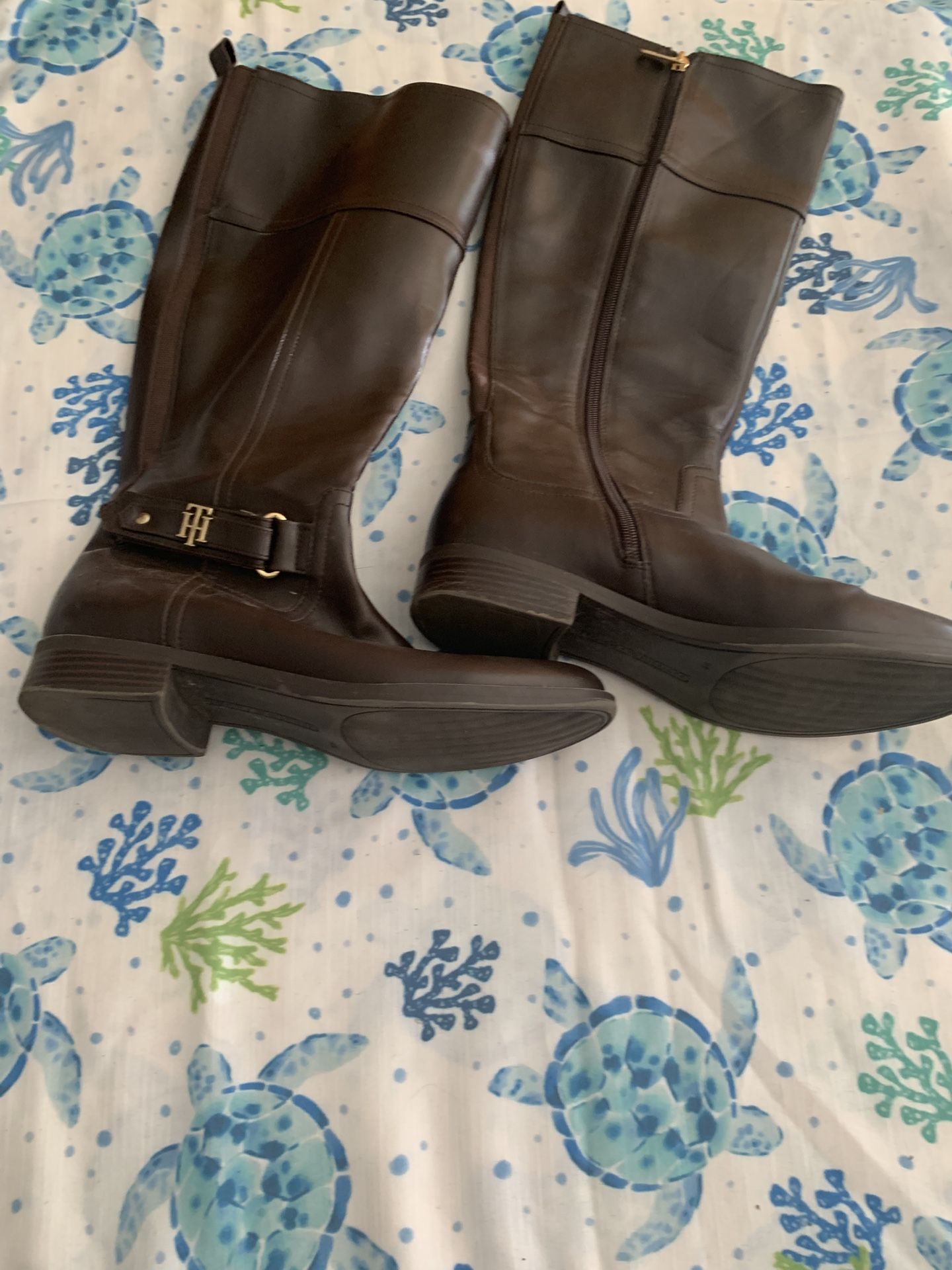 Tommy Hilfiger Brown Leather Boots