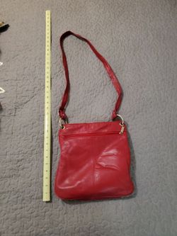 Red Leather shoulder purse