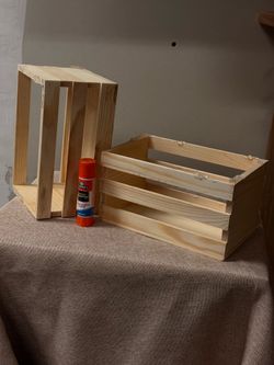 9 small wooden crates