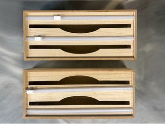 Kitchen wooden box with Foil Plastic wrap