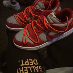 Size 8 Nike Dunk Low x OFF-WHITE University Red 2019