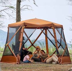 Easy Pop Up Gazebo Canopy Tent for Camping, 11.5 X 9.8 Ft Portable Instant Screenhouse, Pop Up Screened in Canopy with Netting for Backyard, Patio, Ou
