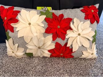 Poinsettia throw pillow