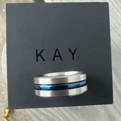 Wedding Band Blue Ion-Plated Stainless Steel 8mm  (Kay jewelry UPC (contact info removed)03)