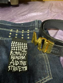 ksubi jeans / mcm belt