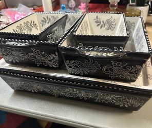 6 Piece Baum Stoneware Black/White Baking Dishes