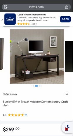 58" Brown Wood Finish Writing Study Laptop Computer Desk Home Office Workstation