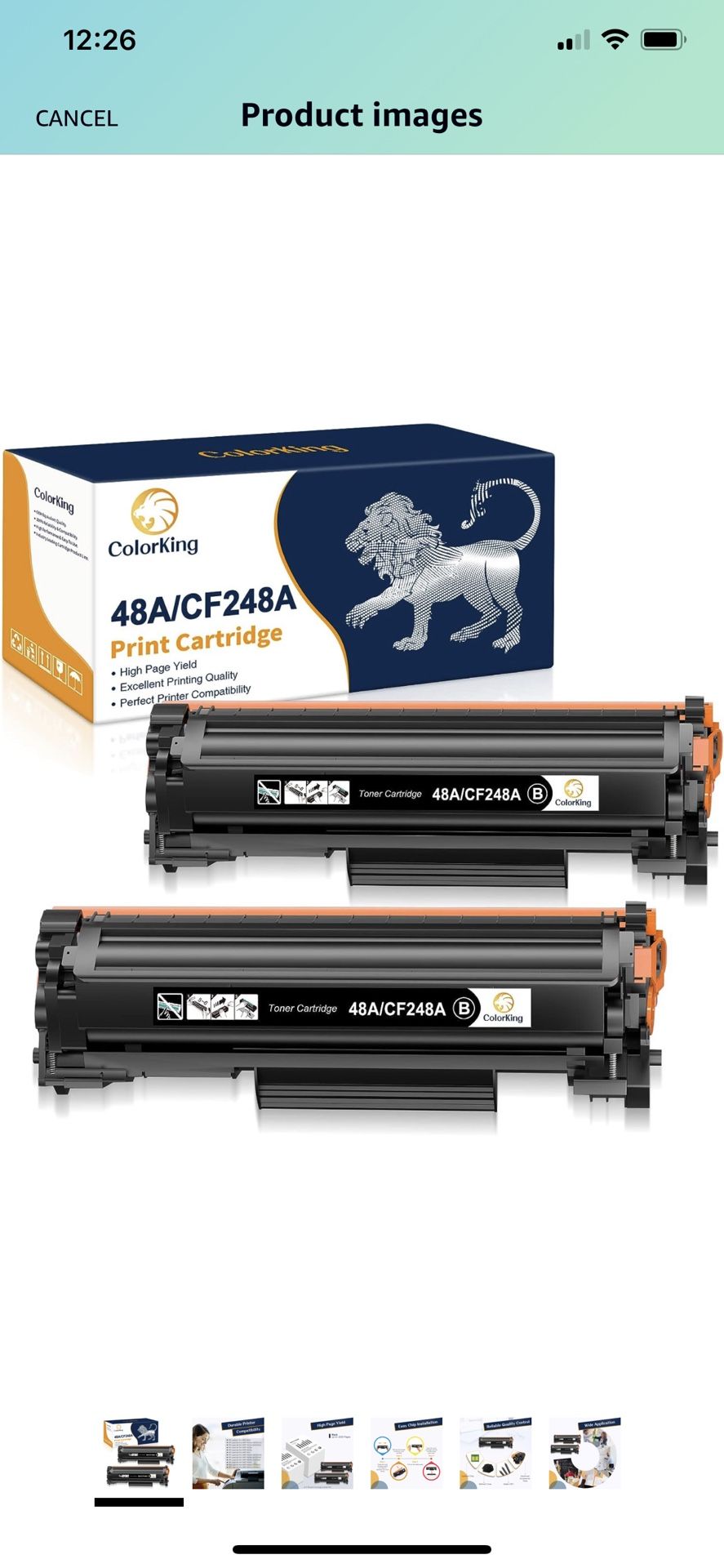 2 Black Laser Printer Toner Cartridge