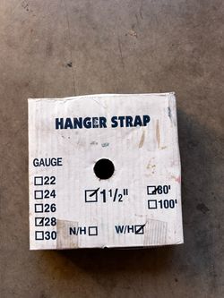 Galvanized Hanger Strap 1-1/2" x 80 FT 28 Gauge Perforated Duct Plumbing Tape