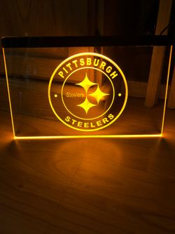 PITTSBURGH STEELERS LED NEON GOLD LIGHT SIGN 8x12
