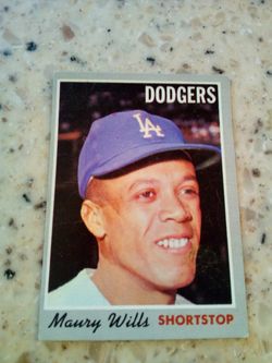 Vintage 1970 Topps baseball/ Maury wills/ dodgers/ shortstop/ card # 595
