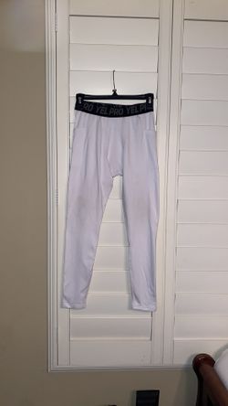 YEL PRO White Athletic Compression Pants
