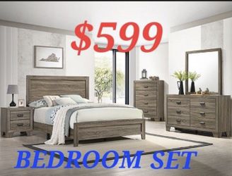 BEDROOM SET SPECIALS BED DRESSER MIRROR NIGHTSTAND AND CHEST EASY CREDIT APPROVAL NO CREDIT CHECK