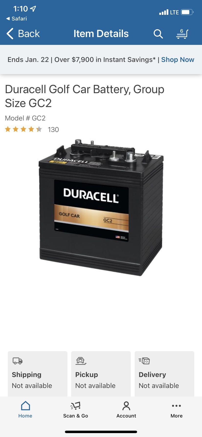 (4) 6 Volt Duracell Golf Cart Batteries GC2 for Sale in Las Vegas, NV ...