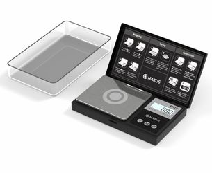 Digital Pocket Gram Scale 500g x 0.01g High Precision with Tray, Weighs Small Food, Jewelry, Ounces, Grains, LCD Display, Tare Function