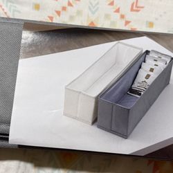 Drawer storage organizer foldable, fabric, gray, pack of 3,