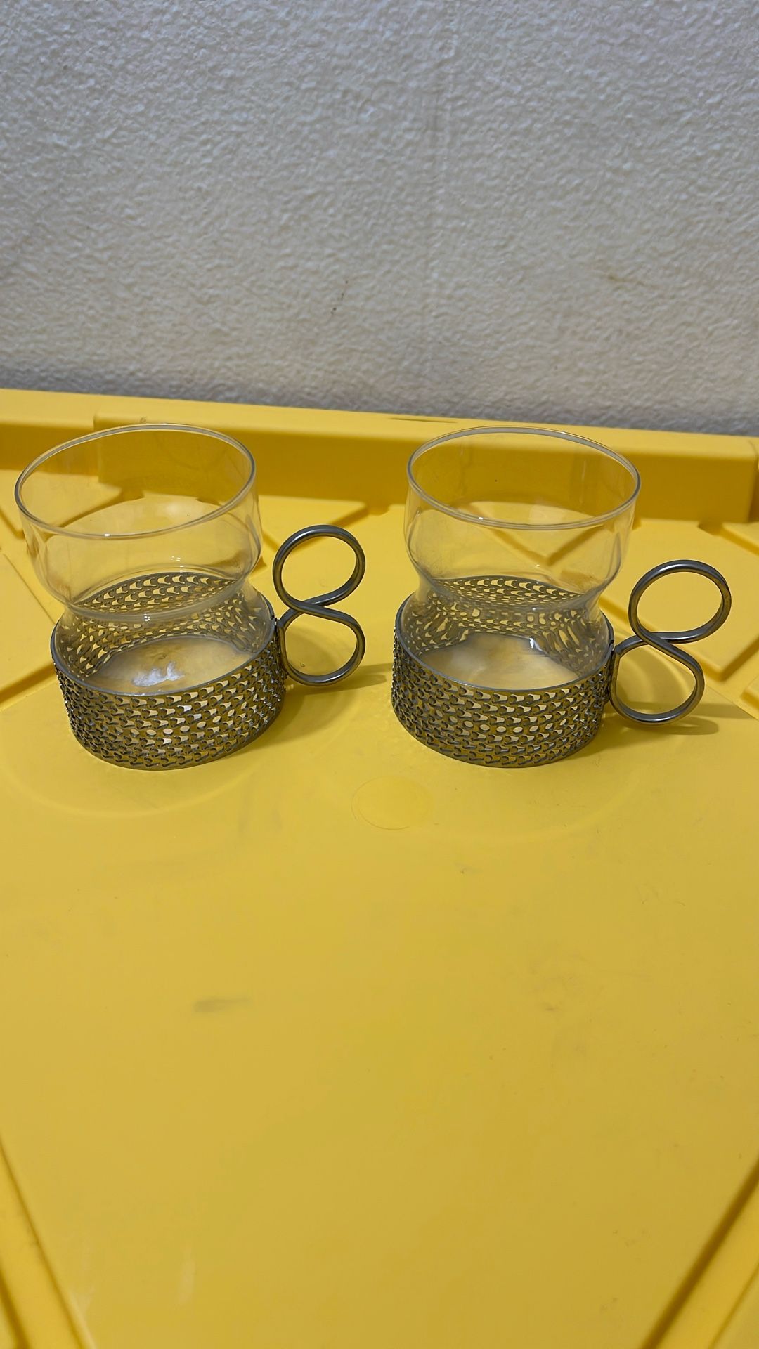 Set of 2 Iittala Finland Tsaikka Clear Glass with Handle