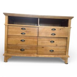 Long 6 Drawer Dresser Wood Tan IKEA 