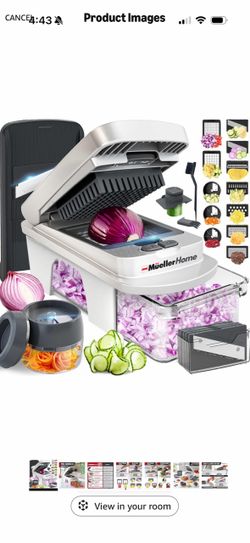 Mueller Pro-Series All-in-One, 12 Blade Mandoline Slicer for Kitchen Spiralizer, Food Chopper, Vegetable Slicer, Cutter, Dicer, Grater, Kitchen Gadget