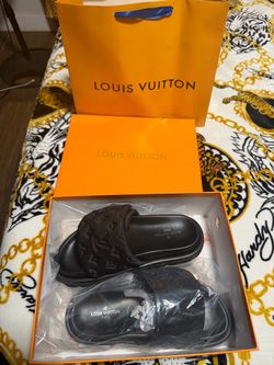 Louis Vuitton Black Monogram Slide Sandals