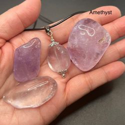 Amethyst Genuine Stones (3 pieces) & Necklace Set