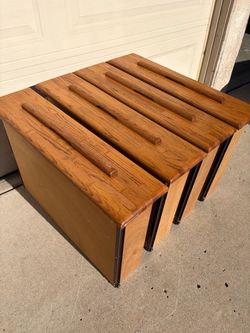 Four wooden drawers