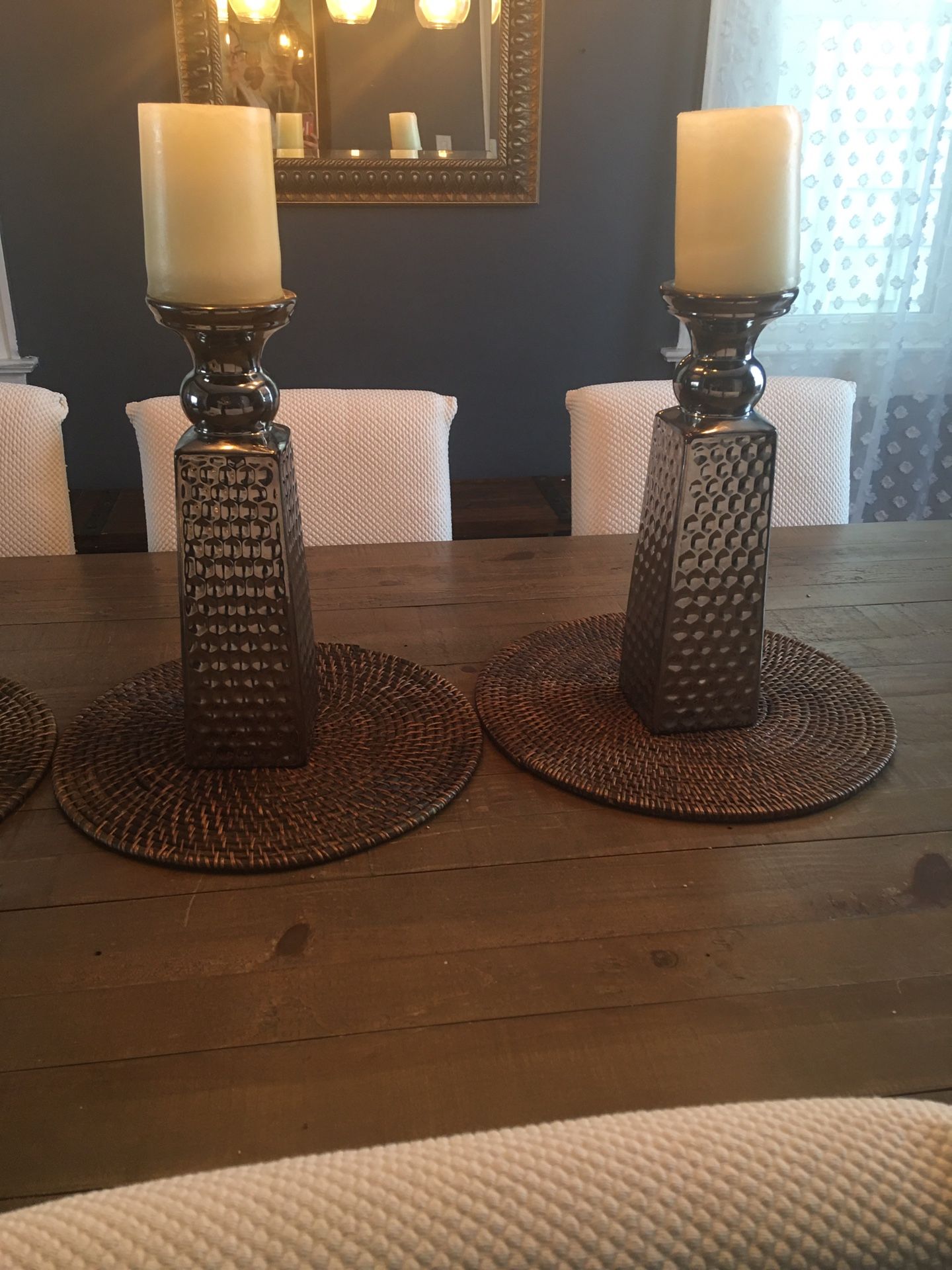 2 Large Candle Holders