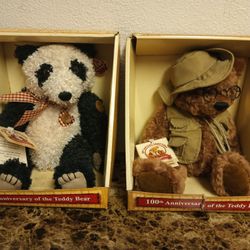Set Of 2- 100th Anniversary Teddy Bears