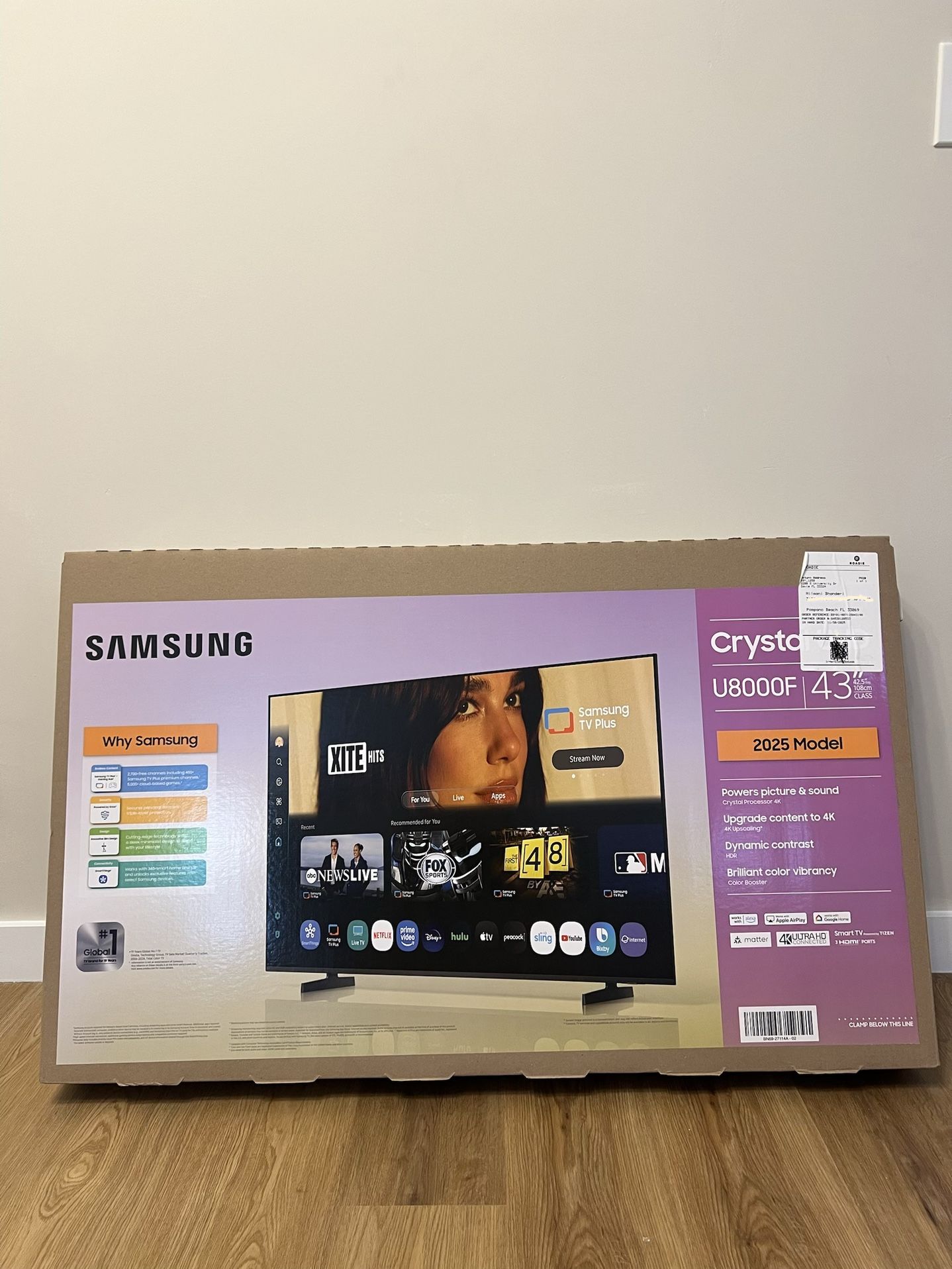 Brand New Samsung TV 43 Inch Class Crystal UHD U8000F
