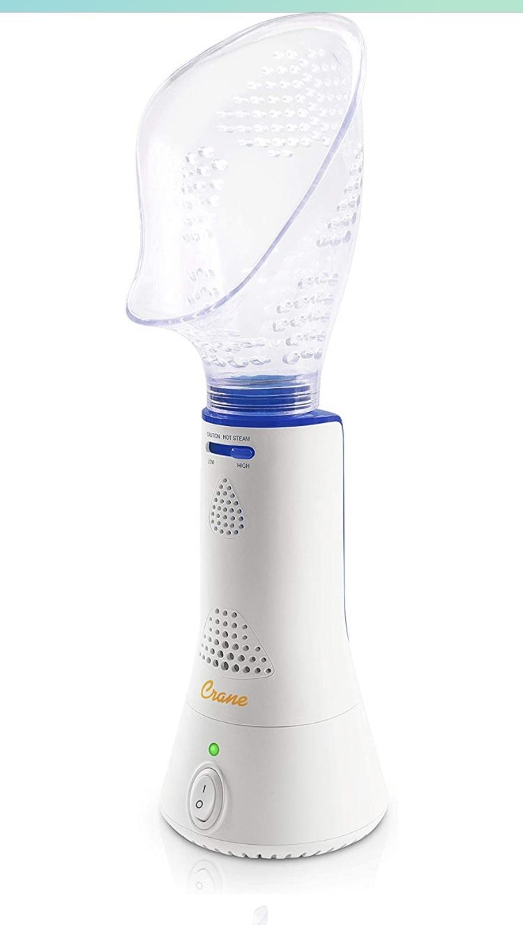 Crane Corded Personal Steam Inhaler - Bacteria Free Steam - for Sinus, Congestion, Cough, & Cold Relief, Vapor Pad Compatible