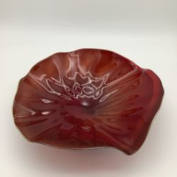 Sven Palmqvist  Orrefors Sweden "Kantara" Ruby Red Glass Bowl 