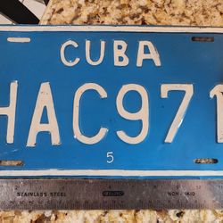 Cuban Vehicle License Plate