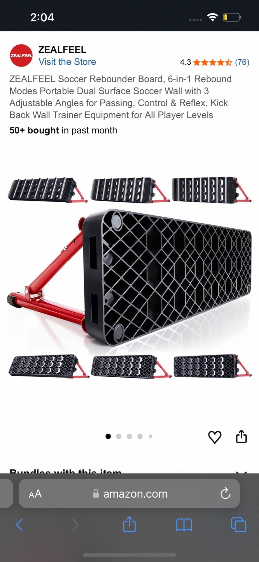 ZEALFEEL Soccer Rebounder Board
