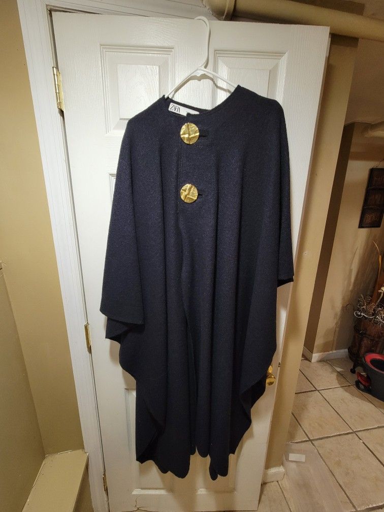 Zara Wool Blend Poncho