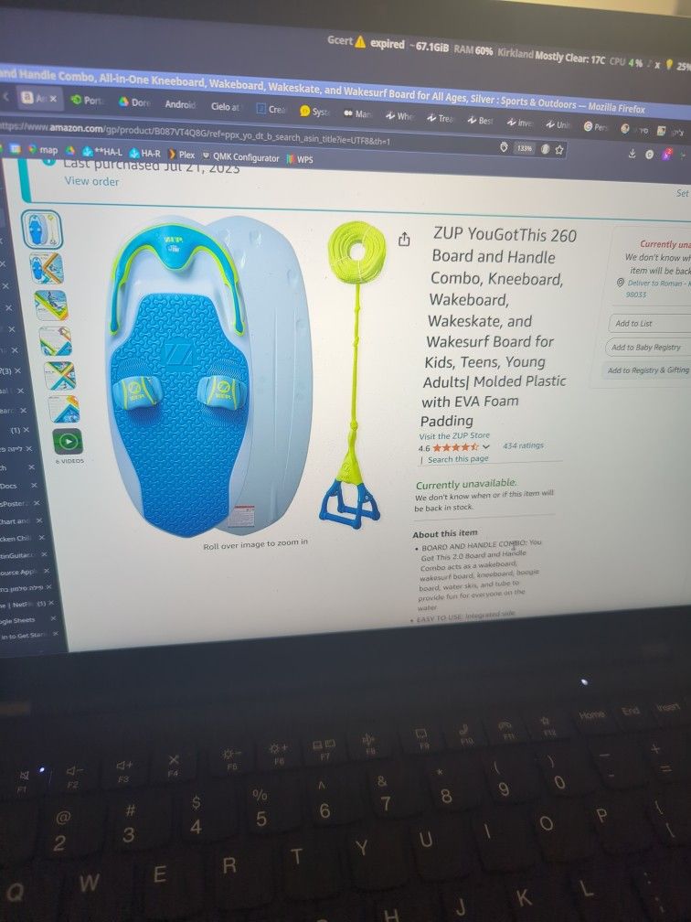 ZUP You Got This 2.0 Board and 1.5 Handle Combo, All-in-One Kneeboard, Wakeboard, Wakeskate, and Wakesurf Board for All Ages