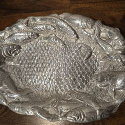 Oval Trout Salmon Aluminum Platter 