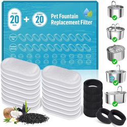 Pet, Cat, Dog Water Fountain Replacement Filter 20 Sets