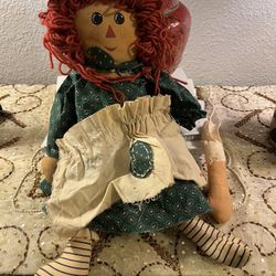 vintage Raggedy Ann Doll 19”H