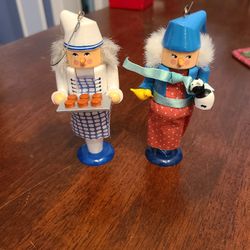 Set of 2 Christmas Nutcracker Ornaments 