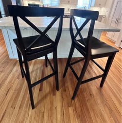 Black bar height chairs - wood