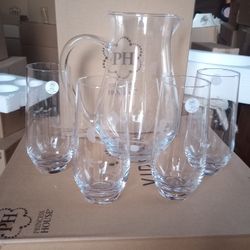 Jarra Y Juego De 4 Vasos Princess House