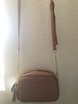 Mauve pink cross body satchel