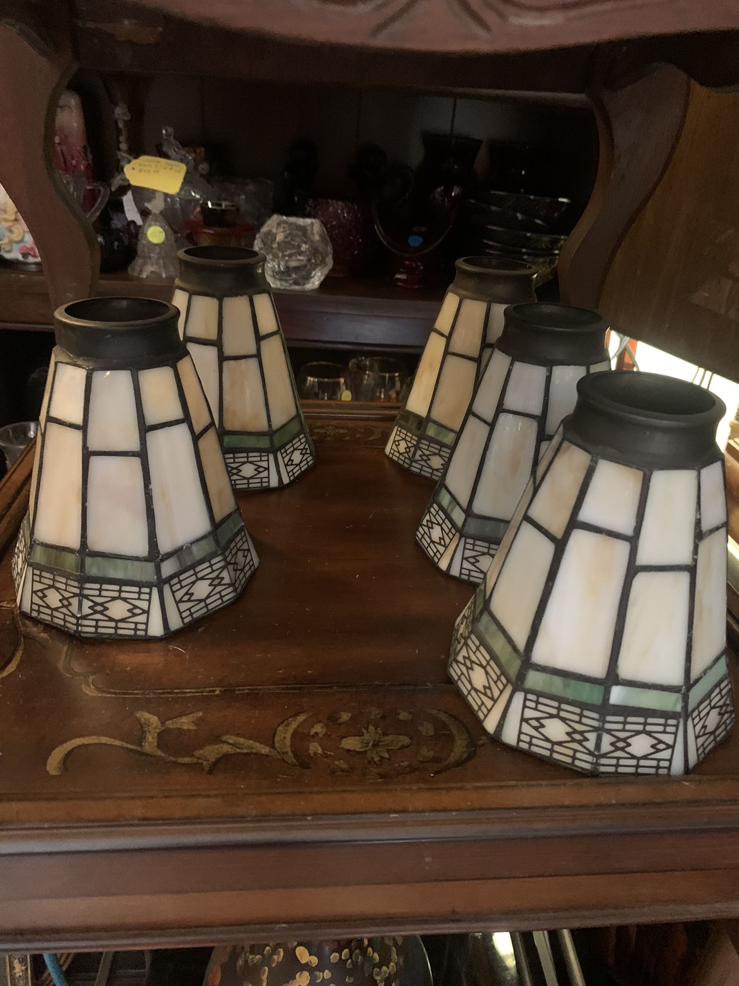 Set Of 5 Vintage Glass