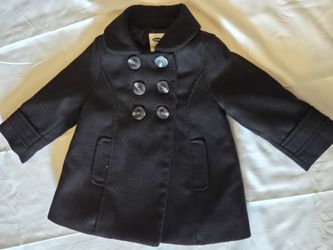 Old Navy Toddler Black Peacoat 12 to 18 Months